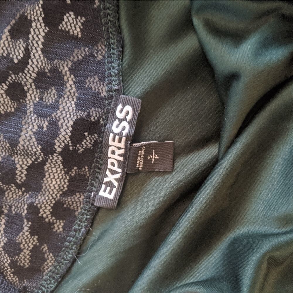 Express sleeveless dress green black lace small - Picture 4 of 5